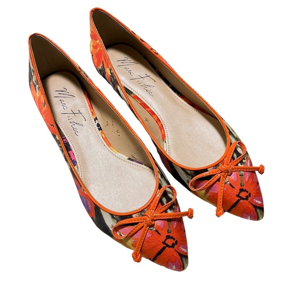 Marc Fisher Colorful Bright Floral Print Pointed Flats - Picture 2 of 14